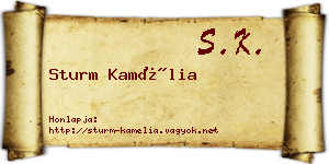 Sturm Kamélia névjegykártya